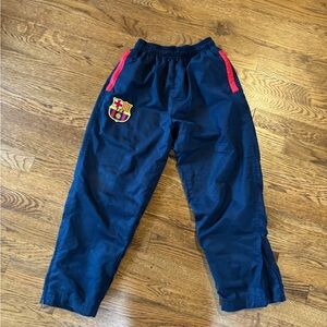 FCB Kids Navy Blue Track Pants with Red Accents Youth Medium
